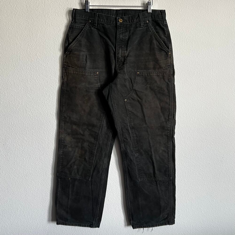 Carhartt B136 BLK black double knee work wear carpenter pants